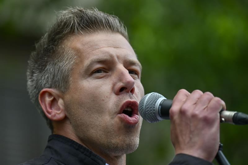 Peter Magyar la un protest din Ungaria, Foto: Denes Erdos / AP / Profimedia