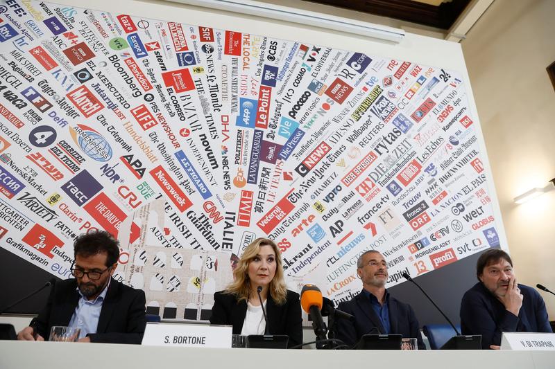 Conferinta de presa dupa ce sindicatul Usigrai a declansat o greva, acuzand conducerea televiziunii RAI de cenzura, Foto: Cecilia Fabiano/LaPresse / Shutterstock Editorial / Profimedia