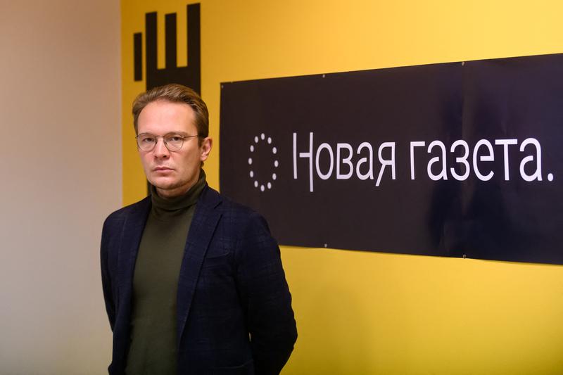 Kirill Martinov, redactor-șef adjunct al Novaia Gazeta, pe data de 8 septembrie 2022 la Riga, în Letonia., Foto: Gints Ivuskans / AFP / Profimedia