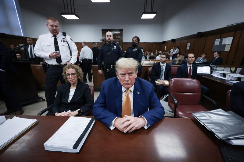 Fostul președinte american Donald Trump participă la procesul său în dosarul Stormy Daniels, la Tribunalul Penal din Manhattan, New York, pe data 7 mai 2024., Foto: WIN MCNAMEE / AFP / Profimedia