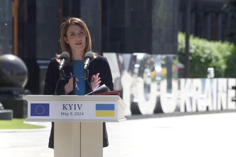 Roberta Metsola, la Kiev, Foto: Anatolii Stepanov / AFP / Profimedia