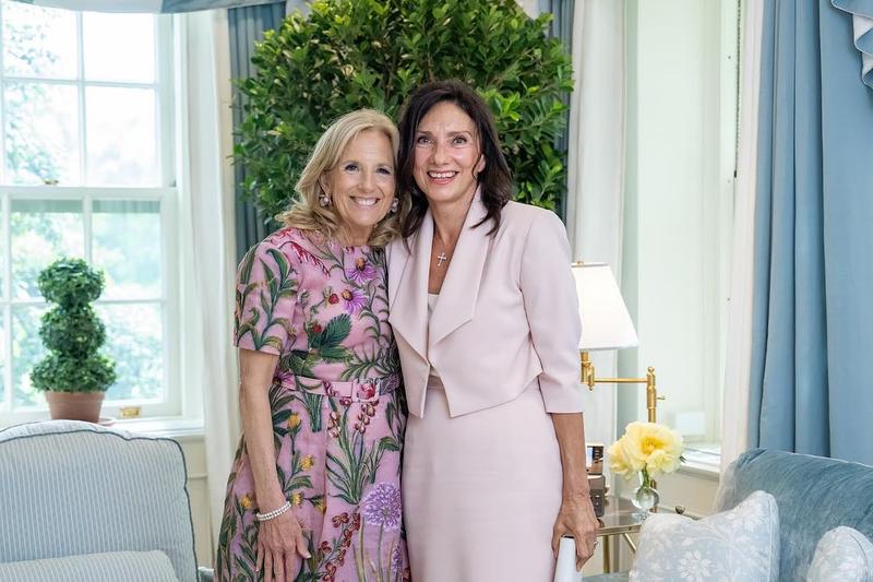 Jill Biden și Carmen Iohannis la întâlnirea de la Casa Albă, Foto: Facebook - First Lady Dr. Jill Biden