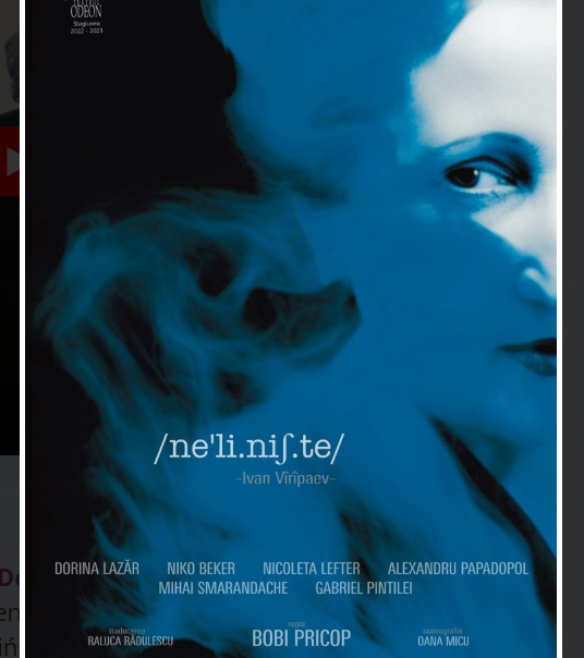 Afis Teatrul Odeon. „Neliniste” de Ivan Vîripaev