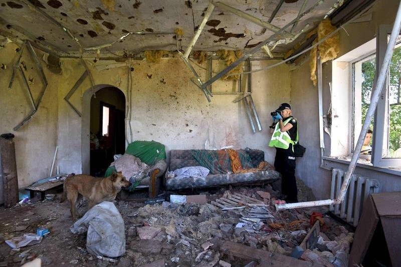 Război în Ucraina: casă distrusă de bombardamente în Harkov, Foto: Carol Guzy / Zuma Press / Profimedia