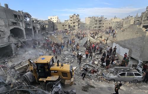 Tabăra de refugiați Jabalia din Fasia Gaza, distrusa dupa bombardamentele Israelului, Foto: STRINGER / AFP / Profimedia