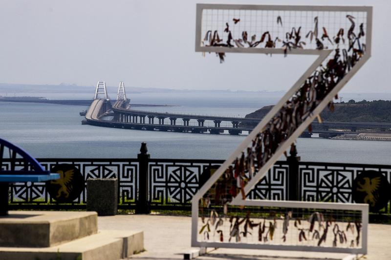 Podul Kerci (sau podul Crimeei), care leagă peninsula Kerci din Crimeea anexată de regiunea Krasnodar din Rusia , Foto: AA/ABACA / Abaca Press / Profimedia