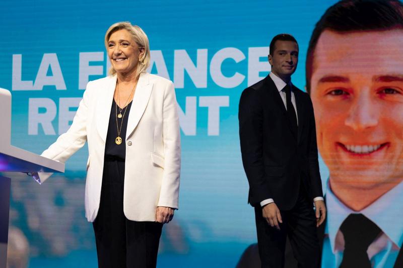 Marine Le Pen si Jordan Bardella, liderul RN, Foto: Lafargue Raphael/ABACA / Abaca Press / Profimedia