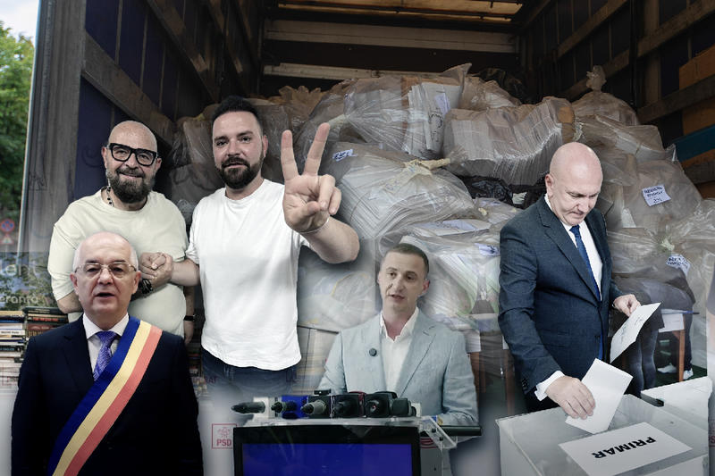 De la stânga: Piedone senior și junior, Emil Boc, Alfred Simonis și Gabriel Lazany, Foto: Inquam Photos / Virgil Simonescu și Facebook