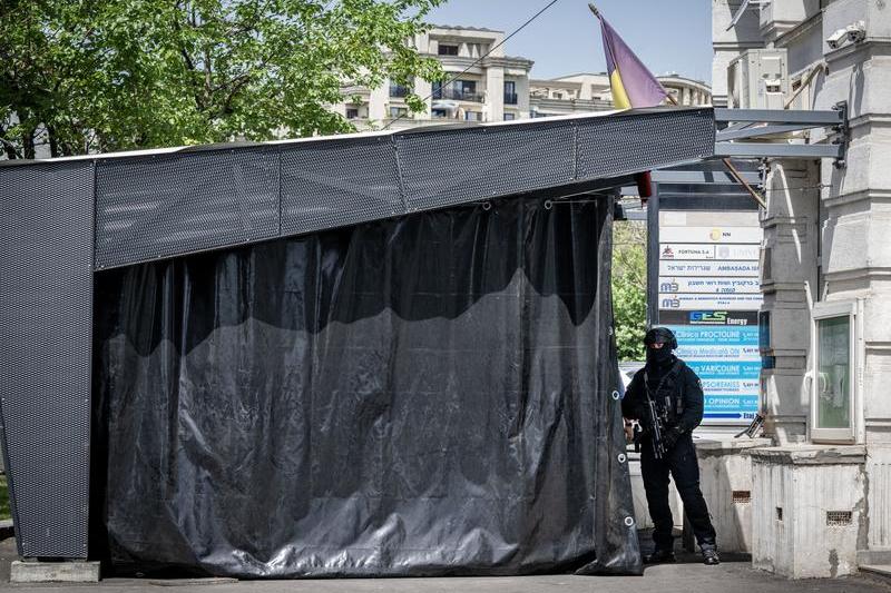 Forte antitero la Ambasada Israelului din Bucuresti, Foto: Daniel MIHAILESCU / AFP / Profimedia