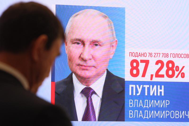 alegeri prezidentiale Rusia 2024, cand Vladimir Putin a castigat cu un scor record, Foto: STRINGER / AFP / Profimedia