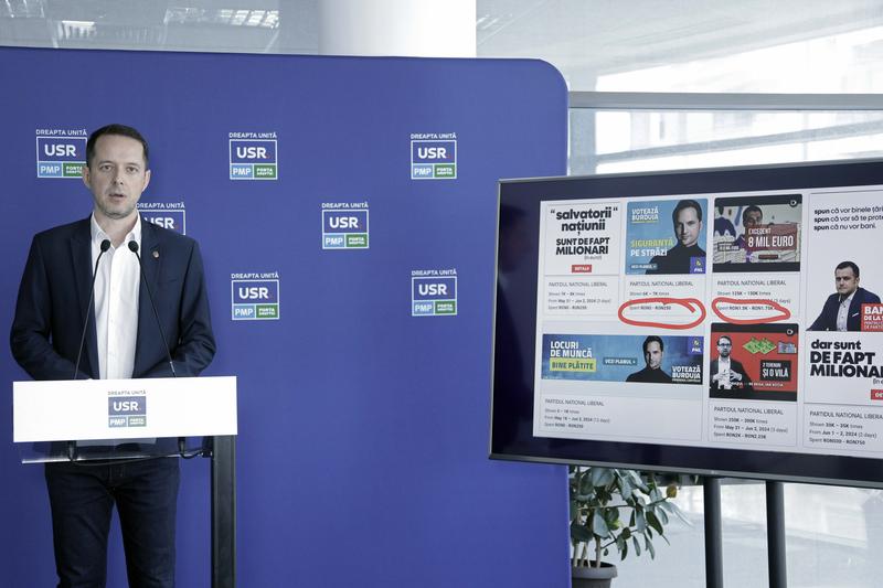 Cristian Seidler în cadrul unei conferinţe de presă susţinută la sediul USR, Foto: Inquam Photos / Malina Norocea