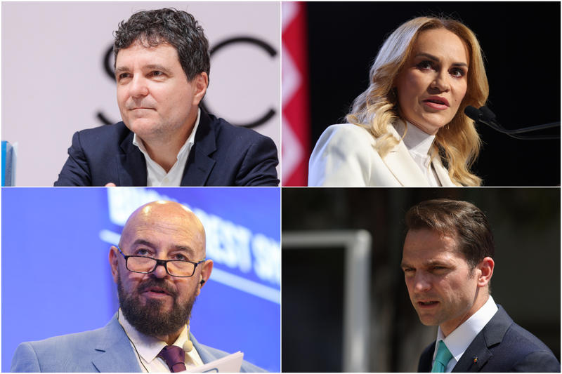 Nicușor Dan, Gabriela Firea, Sebastian Burduja și Cristian Popescu Piedone, Foto: Inquam Photos / Bogdan Buda și George Călin