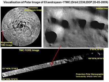 Imagini de pe Luna preluate de Chandrayaan-1, Foto: Isro.org