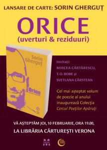 Orice(uverturi&reziduuri), de ​Sorin Ghergut, Foto: Editura Pandora M