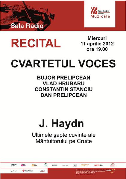 Cvartetul Voces - afis, Foto: Formatiile Muzicale Radio