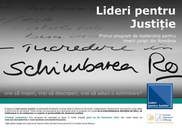 afis Lideri pentru Justitie 2013, Foto: Konrad-Adenauer-Stiftung
