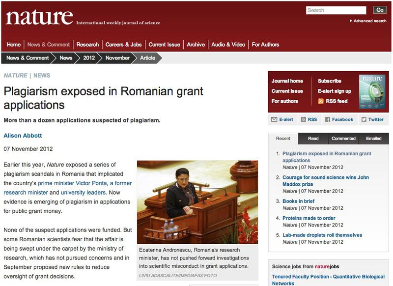 Articolul din Nature, Foto: captura ecran