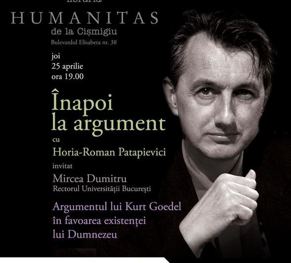 Inapoi la argument cu Mircea Dumitru, Foto: Librariile Humanitas