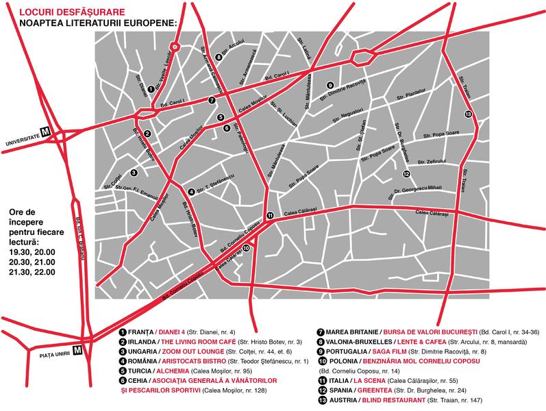 Harta amplasamentelor de lectura, Foto: ICR