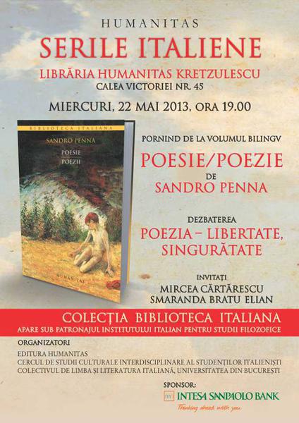 Seara italiana cu Mircea Cartarescu si Smaranda Bratu Elian, Foto: Librariile Humanitas