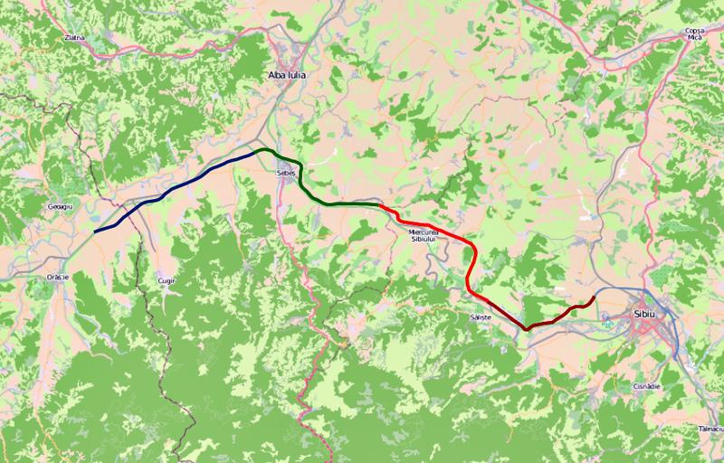 Autostrada Orastie - Sibiu (colorata pe loturi), Foto: Hotnews
