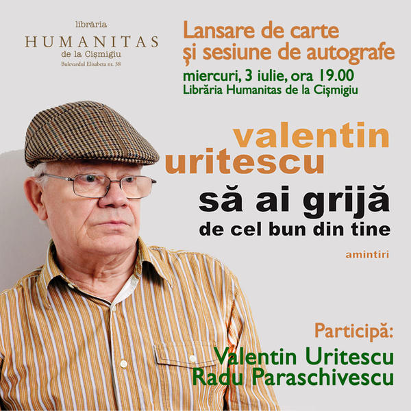 Lansare de carte: Sa ai grija de cel bun din tine, de Valentin Uritescu, Foto: Hotnews