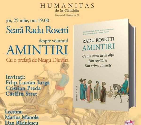 'Amintiri - Ce am auzit de la altii. Din copilarie. Din prima tinerete' de Radu Rosetti, Foto: Humanitas