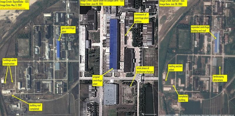 Instalatia Yongbyon la 3 mai 2012/ 10 iunie 2013/ 28 iulie 2013, Foto: ISIS