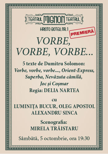 Incepe stagiunea la Teatrul Mignon, Foto: Teatrul Mignon