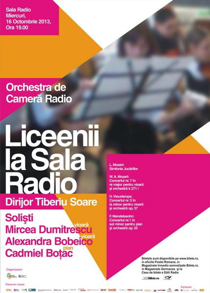 ​Liceenii la Sala Radio, Foto: Afis concert