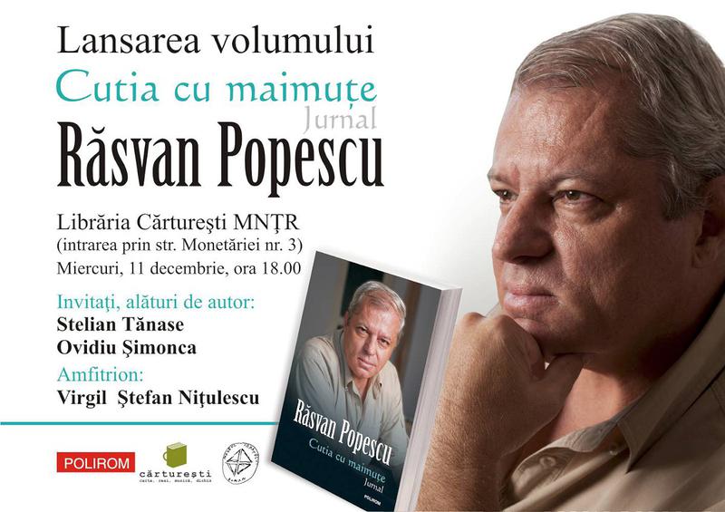 Cutia cu maimute. Jurnal de Rasvan Popescu, Foto: Polirom