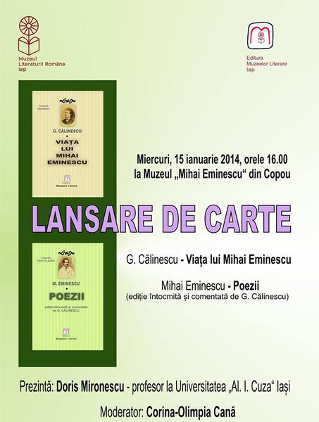 Mihai Eminescu la Editura Muzeelor Literare, Foto: Afis
