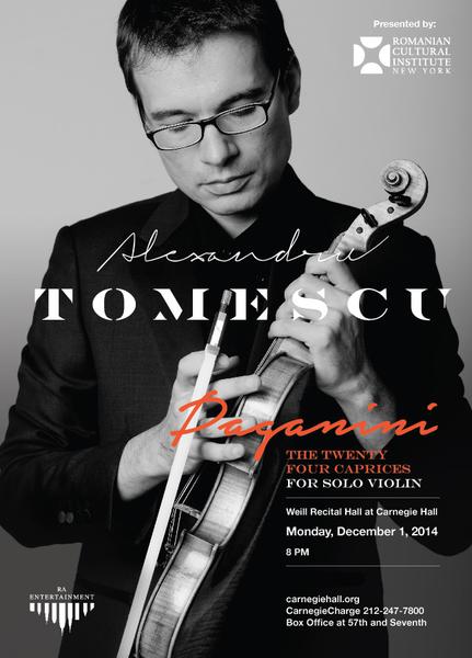 Violonistul Alexandru Tomescu, Foto: ICR NY