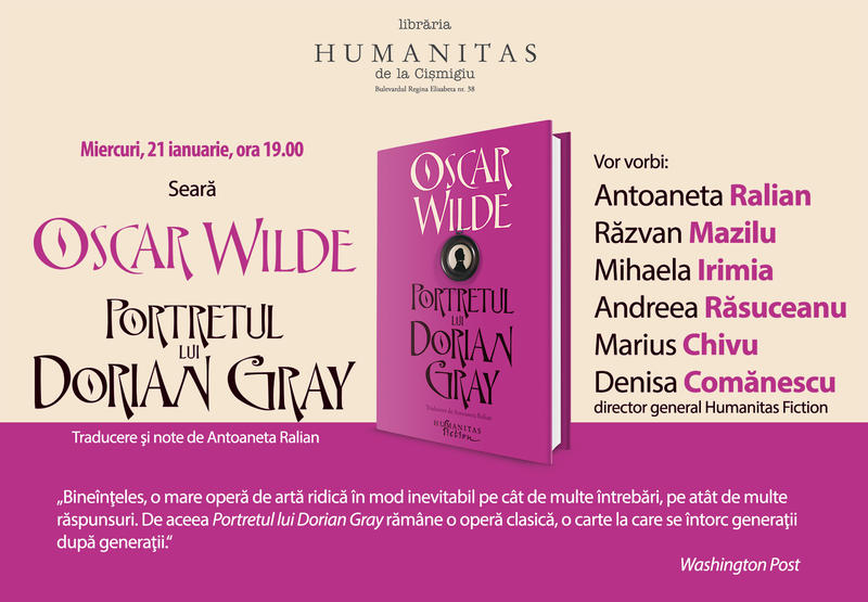 Seara Oscar Wilde, Foto: Librariile Humanitas