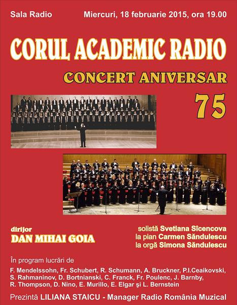 Corul Academic Radio - 75 de ani, Foto: Afis concert