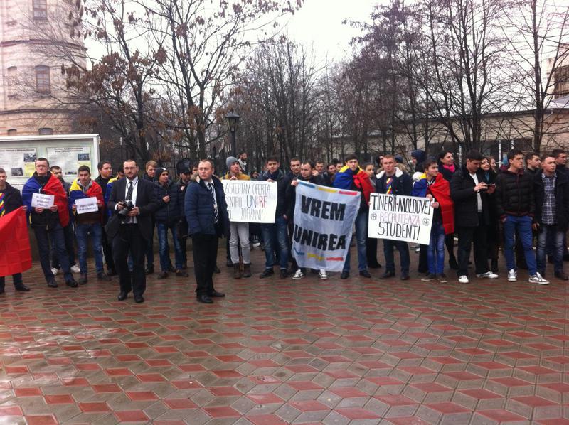 Studenti pro-unire la Chisinau, Foto: Hotnews