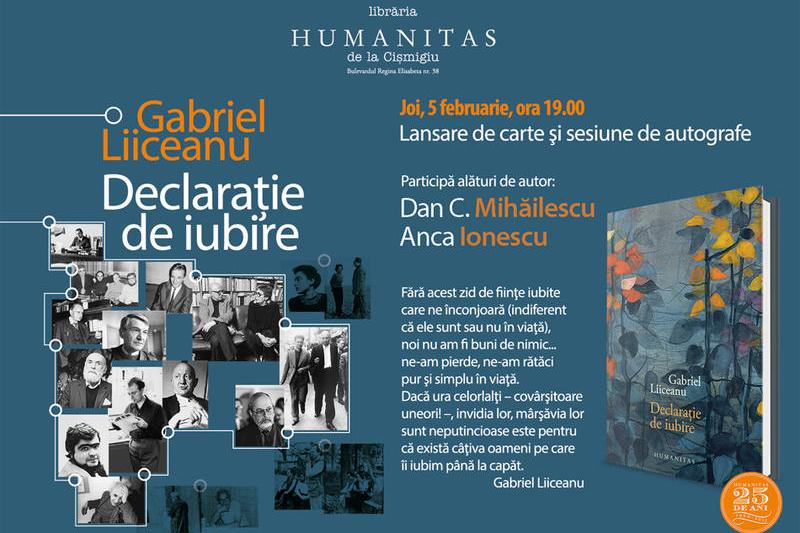 "Declaratie de iubire" de Gabriel Liiceanu, Foto: Humanitas