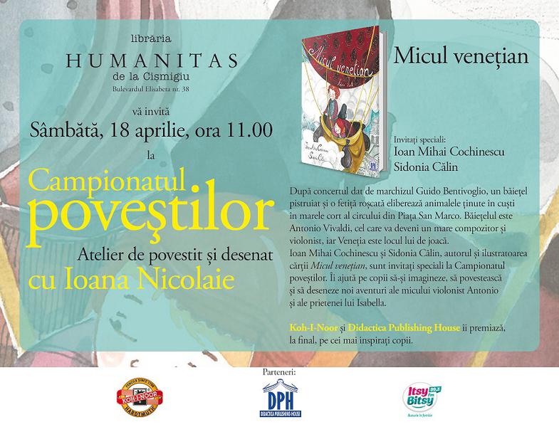 Campionatul povestilor cu Ioana Nicolaie, Foto: Librariile Humanitas