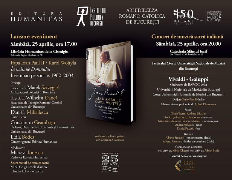 Papa Ioan Paul II: In mainile Domnului. Insemnari personale, 1962-2003, Foto: Humanitas