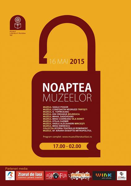 Noaptea muzeelor Iasi 2015, Foto: Afis