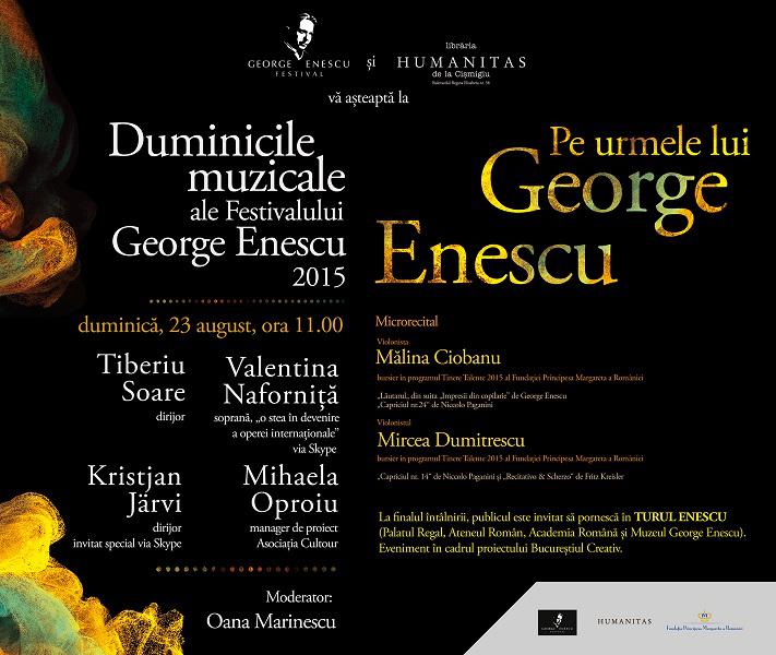 Duminicile muzicale: "Pe urmele lui George Enescu", Foto: Librariile Humanitas
