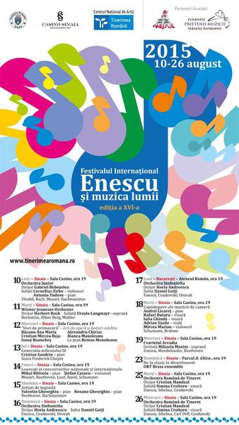 'Enescu si Muzica Lumii' Sinaia 2015, Foto: Afis