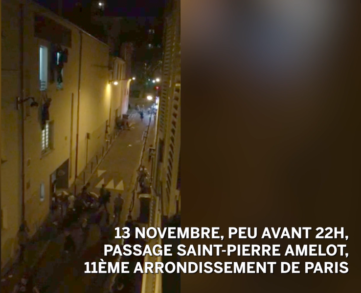 Oameni fugind de teoristii din Bataclan, Foto: Captura YouTube