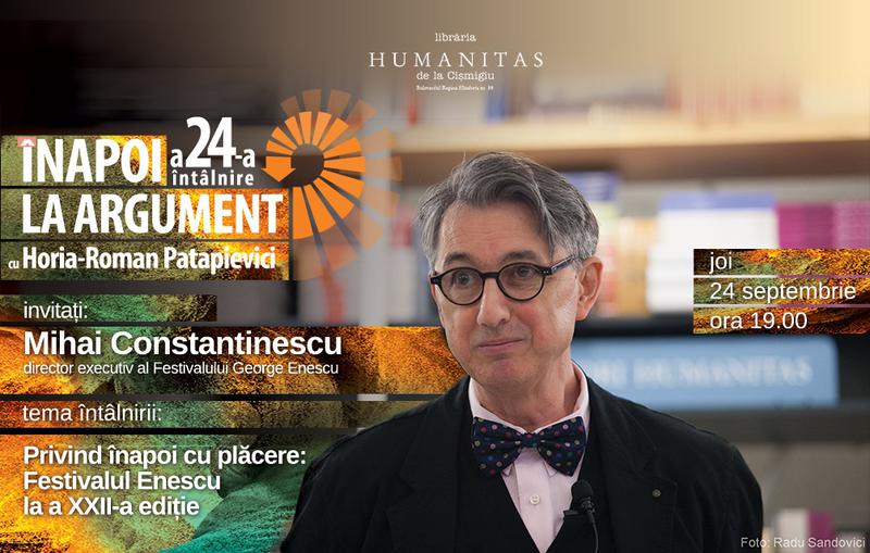 Inapoi la argument cu Horia-Roman Patapievici, Foto: Librariile Humanitas