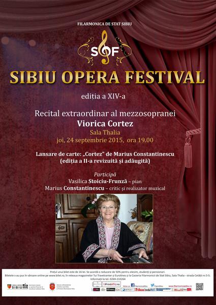 Viorica Cortez in recital la Sibiu Opera Festival, Foto: Afis