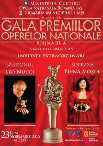 Gala Premiilor Operelor Nationale, Iasi 2015, Foto: Afis