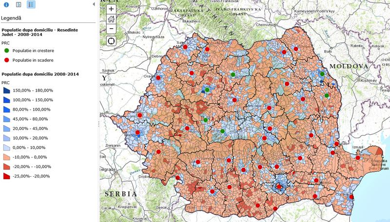 Evolutia populatiei in localitatile din Romania, Foto: Hotnews