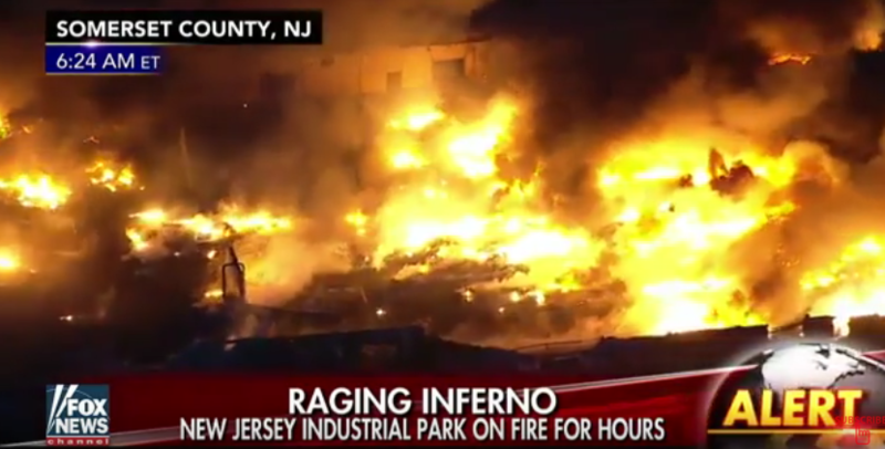 Incendiu intr-un parc industrial din New Jersey, Foto: Captura FoxNews
