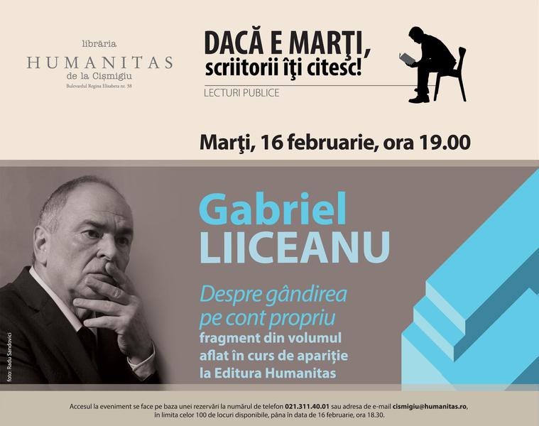 Gabriel Liiceanu - lectura publica, Foto: Humanitas