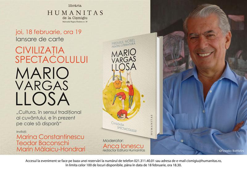 "Civilizatia spectacolului", de Mario Vargas Llosa , Foto: Humanitas
